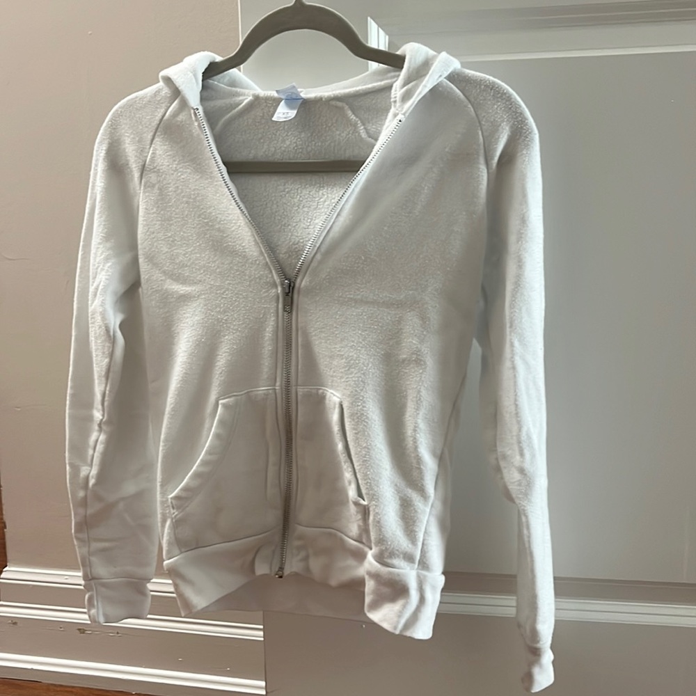 Alternative Apparel white zip up